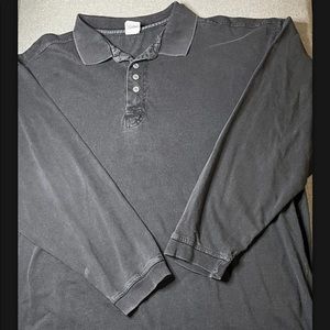 Weavers Long Sleeve Polo Black Size L Large Faded Vintage Vtg